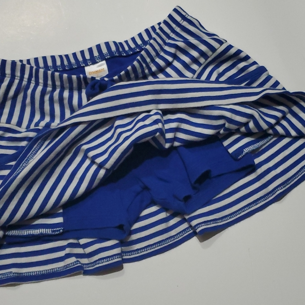 Gymboree Girls Blue & White Striped Skort-5 - Picture 5 of 10